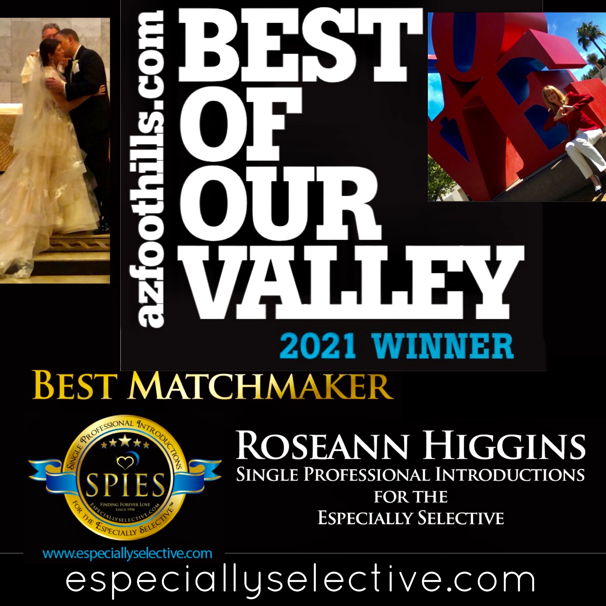 Roseann Higgins, elite, matchmaker, Phoenix, Scottsdale, Arizona, matchmaking, matchmaking service, azfoothills, best of our valley, bestofourvalley, award winning, SPIES, singles, most eligible, bachelor, especially selective, relationships, dating, entrepreneur, romance, headhunter, recruiter, love, fall in love, soulmate